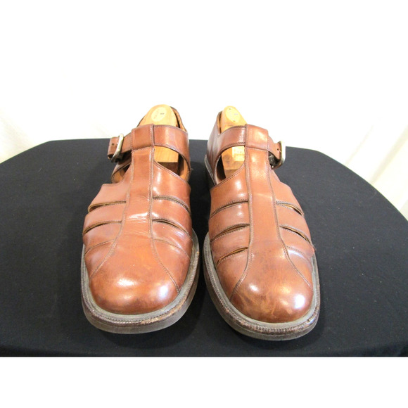 Salvatore Ferragamo Brown Leather Fisherman Sandals Men Sz 11 EE main image 4